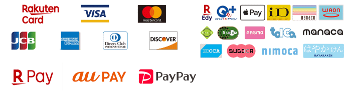 お支払い方法、現金、クレジットカード、VISA、Master、JCB,Paypay,楽天Pay